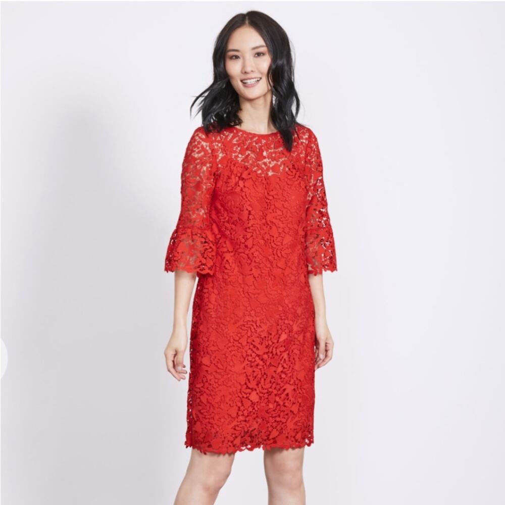 Boden Womens Size 10 Brittany Lace Red Heart Birds Flowers‎ Dress NEW